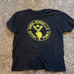 Bordello Black Tee with Yellow Graphic